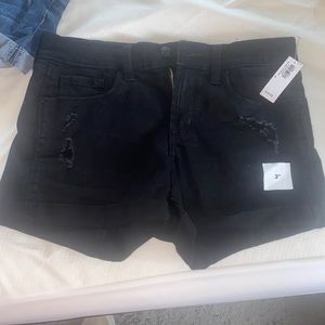 Black jean shorts
